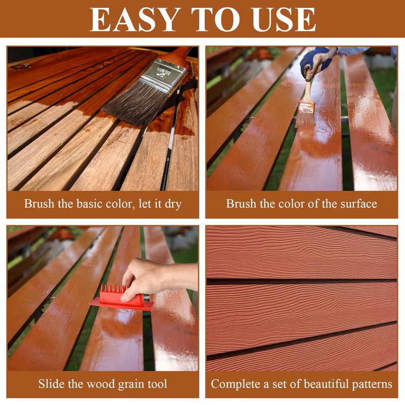 Supkiir 8Pcs Wood Graining Painting Tool Set, Including Rubber Wood