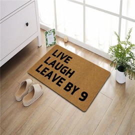 FunXiLin Funny Welcome Doormat 29.5" x 17.7" for Home Decor Indoor Front Porch Entrance Way Rugs and Mats (Live Laugh Leave by 9)