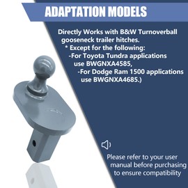 GNXA4085, 4" Offset Ball Compatible With B&W Turnoverball Gooseneck Trailer Hitches, Heavy Duty Extender | 20000 lbs GTW/ 5000 lbs VTW, 2-5/16 Inch Diameter