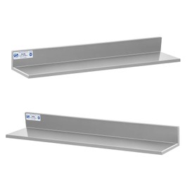 HALLY Stainless Steel Wall Shelf 8.6 x 30 Inches 58 lb, NSF Commercial Heavy Duty Wall Mount Floating Shelving for Restaurant, Kitchen, Home, Hotel and Bar, 2 Pack