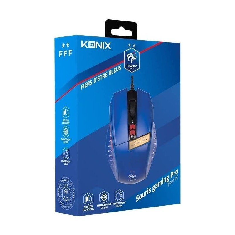 Konix FFF Gaming-Maus für PC - LED-DPI-Anzeige - Fensterwechsel-Taste -