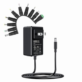 FITE ON AC Adapter 12V 2A Power Supply Charger 24W AC110V to DC12V 2000mA 1500mA 1000mA 500mA with 10 DC Plug Tips 12 Volt Converter Inverter Transformer UL Listed