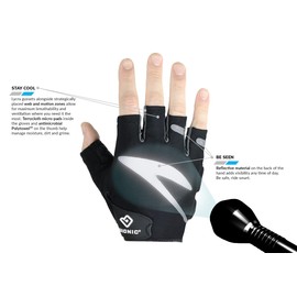 Bionic Men's Cycling Gloves Fingerless Black (2X-Large)