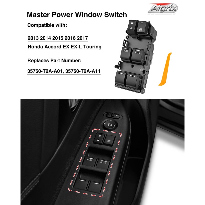 Algrix Master Window Switch Driver Side Replacement for 2013 2014