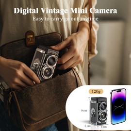 Vintage Mini Digital Camera,1080P FHD Video 12MP Autofocus Vlogging Camera with 16 GB Card, Black and White Filter, Point and Shoot Digital Camera for Beginners Teens Adults Kids