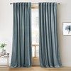 RYB Home Blue Velvet Curtains 96 inches - Blackout Curtains