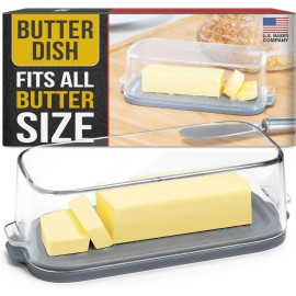 Eparé Large Butter Dish With Lid For Countertop - BPA-Free Butter Keeper - Count