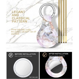 Case for Airtags Holder, Cute Air Tags Case Cover with Anti-Lost Keychain, [Scratch Resistant] Protective Airtags Case for Apple Tracker Key Finder 2021 Women (Lavender)