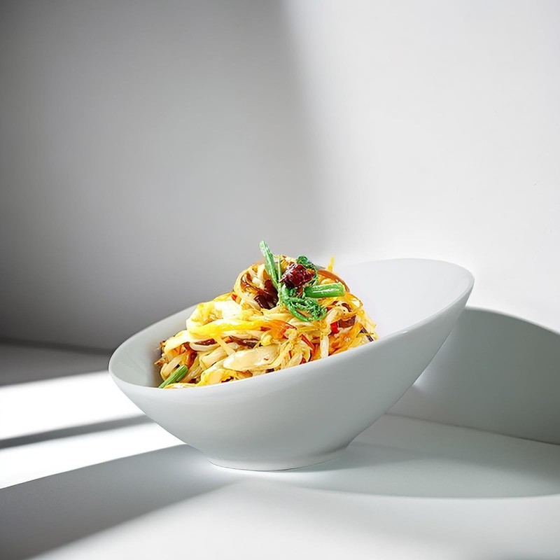 Yesland 2 Pack Porcelain Angled Serving Bowls - 26 oz