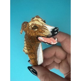 Unbranded Realistic Greyhound Dog Patch - Iron On - New -Embroidered