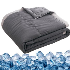 BEZHGOC Summer Cooling Blanket for Night Sweats, Lightweight Soft Cool Sheets Breathable Ice Blanket for Hot Sleepers Sofa Bed 140x100cm (Grey)