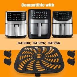 Air Fryer Replacement Tray for Gourmia GAF838 GAF856 GAF826 Air Fryer, Nonstick 9.8''*9.8'' square Air Fryer Replacement Parts Rack Grill Pan Grill Plate Crisper Plate for Gourmia 8QT Air Fryer
