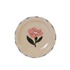 Creative Co-Op 4-Piece Stoneware Plate Set with Flower Image, Multicolor
