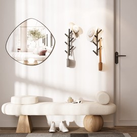 RRG 2 Pack Vertical Coat Rack Wall Mounted, Metal Vertical Hat Rack for Wall, Modern Wall Coat Tree for Hats, Jackets, Bags, Entryway Bedroom (Height 16")