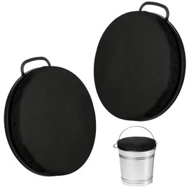 2 Pcs 5 Gallon Bucket Seats Bucket Lid, 360 Degree Swivel Bucket Seat 2 Inch Thick Black Padded Cushion Lid with Waterproof Cover for Dove Duck Hunting Fishing Baseball Gardening and Camping