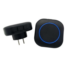 Timbre Inalámbrico Impermeable Con Luz Led 1 Transmiso 1 Rec Negro Negro