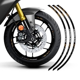 Az Graphishop Rim Sticker Compatible with Yamaha Tracer 9 GT 2025 Kit for 2 Rims Motorcycle Accessories Made in Italy FM-CI-016 (Tech Black)