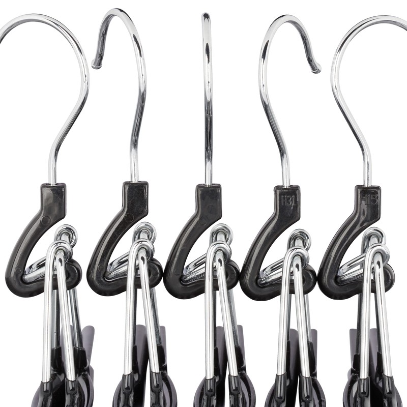 Relaxdays Metal Trouser Hangers Pack of 5, 360° Swivel Hooks,