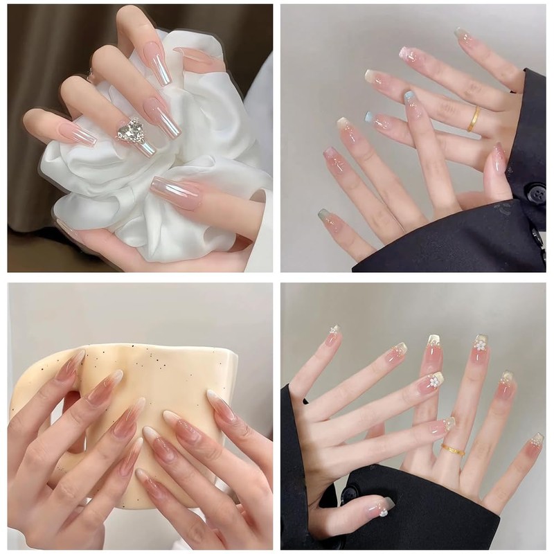 HAUUFENN Nail Foam 200pcs Rectangle + Horseshoe Shape Straightening Gel