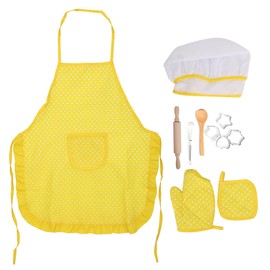 11pcs DIY Kid Cooking Baking Set Kitchen Role Play Apron Children Cooking ToysYellow