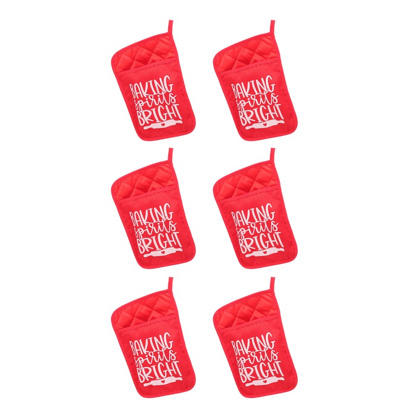6Pcs Christmas Pot Holders with Pocket Heat Resistant Hot Pad