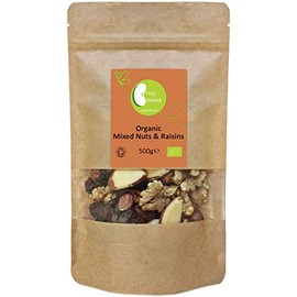 Organic Mixed Nuts & Raisins - Certified Organic - by Busy Beans Organic (500g)