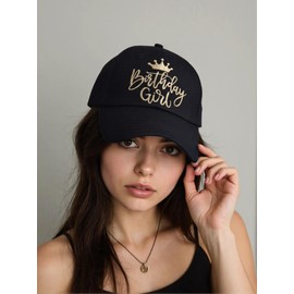 Yuzcxxx Birthday Girl Hat Cap Squad Baseball Cap for Women Girls Adjustable Embroidered Truck Hats Birthday Party Favors