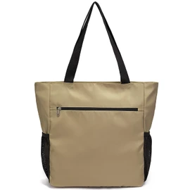 ETidy Large Capacity Foldable Tote Bag With Zipper Water-resistant SandproofWomen Beach Bag Handbag GymBag Travel ShoppingBag, Beige, Large, Casual Daily Use