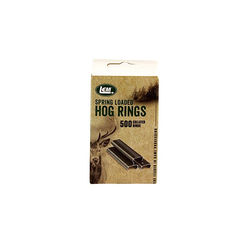 LEM Products Hog Rings for Spring-Loaded Pliers, 500 Galvanized Steel