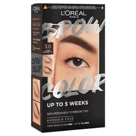 L'Oréal Paris Brow Color, 3.0 Dark Brunette - Donkerbruin haar meet een koele ondertoon.