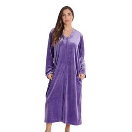 Just Love Plush Zipper Lounger Robe 6795-PUR-L Purple