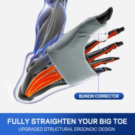 FURTAA Bunion Corrector,Big Toe Separator,Spread and Stretch for Protector Overlapping big Toes,for Hallux Valgus & Bunion Support.