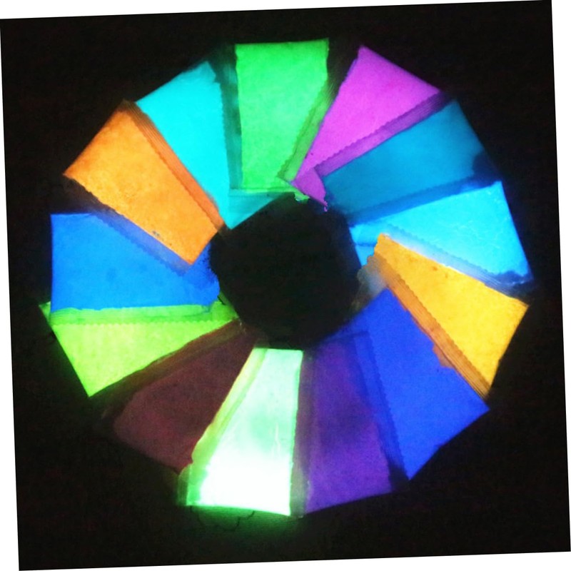 IWOWHERO 12pcs Non Radiative Luminous Nail Art Powder Fluorescent Glitter