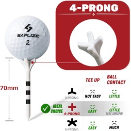 Slzhds Tees de Madera para Golf, Tees de Golf, Tees de Golf de plástico Blanco De Alta Calidad Paquete A Granel 50 Piezas, Golf Ball Tees, Tees De Golf Profesionales, 2 3/4 Pulgadas (70 mm)