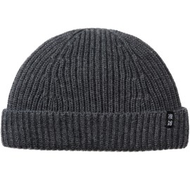 Enter the Complex® Short Fisherman Beanie, Docker Hat, Men and Women, Trawler Beanie, 100% Merino Wool, Roll Cap, charcoal