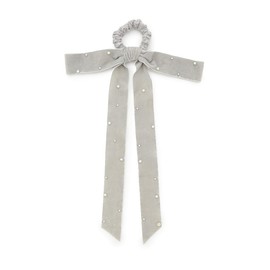Snidel SWGG244675GRYF Pearl Velour Ribbon Scrunchie, gray