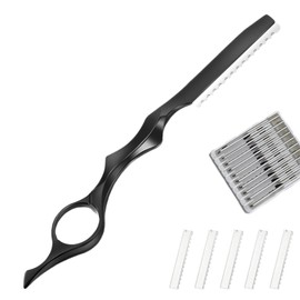 11-Piece Hair Styling Comb with Replacement Stainless Steel Razors for Salon & Home Use (Black)