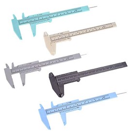 Plastic Vernier Caliper, POWERTOOL 150MM Digital Sliding Caliper Gauge High Accuracy Measure Tool Ruler for Length, Mini Portable (1Pcs - Grey)