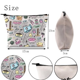 POFULL Cat Mom Cosmetic Bag Cat Owner Gift Cat Lover Gift Crazy Cat Lady Gift Cat Makeup Bag (Cat collar)