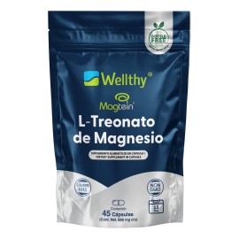 🧠⚡ Wellthy Magtein® L-Treonato de Magnesio 45 Caps | Memoria, Enfoque & Sueño 😴📚