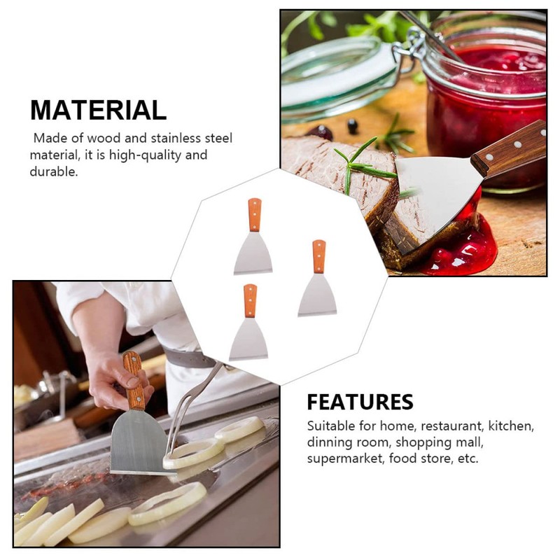 Mobestech 3pcs Stainless Steel Grill Turner Ergonomic Non Slip Handle