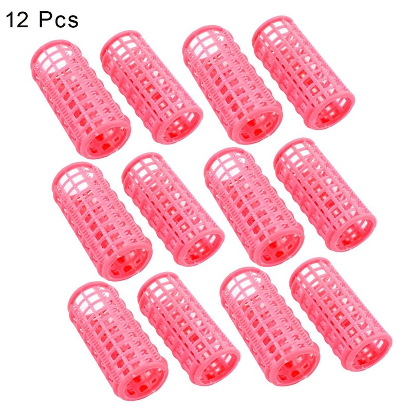 uxcell Hair Roller Curlers Set, 12 Pcs Plastic Hairdressing Self