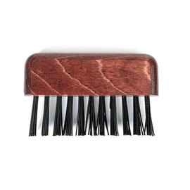 Wooden Hair Brush Cleaner Tool - Nylon Bristle Hair Brush Cleaning Tool, Quick Cleaning Hairbrush for Salon & Personal Use, Hairbrush Cleaner Made in Europe - Dark Maple Wood Handle
