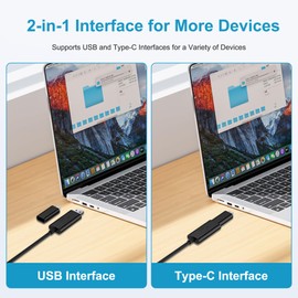 2 in 1 Video Signal Conversion Cable for Laptop Screen Extender, Designed for Laptop without Type-C/HDMI Port for Extra Screen, Compatible with M1/M2/M3 Mac, Only Applicable to CIDETTY Screen Extender