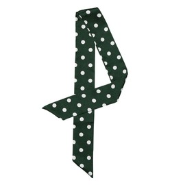 Allegra K Neckerchief Ribbon Scarf, Rectangle, Thin, Polka Dot, Hair Ornament, Bag Decoration, Silk-like, Office, Green, Medium Dot, S, green medium dot