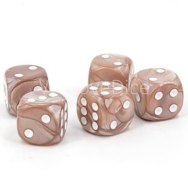 WeLoveBeads W6 Cube (16 mm) in Beige/White Dots - Made in Germany - Pack of 5
