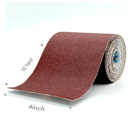 100 Grit Sandpaper Roll 4" Wide 10 Yard Long Abrasive Emery Cloth Roll Continuous Sandpaper for Metalworking, Woodworker, Furniture Repair, Sanding Automotive Plumbing