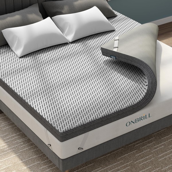 2 Inch Gel Bamboo Charcoal Memory Foam Mattress Topper with
