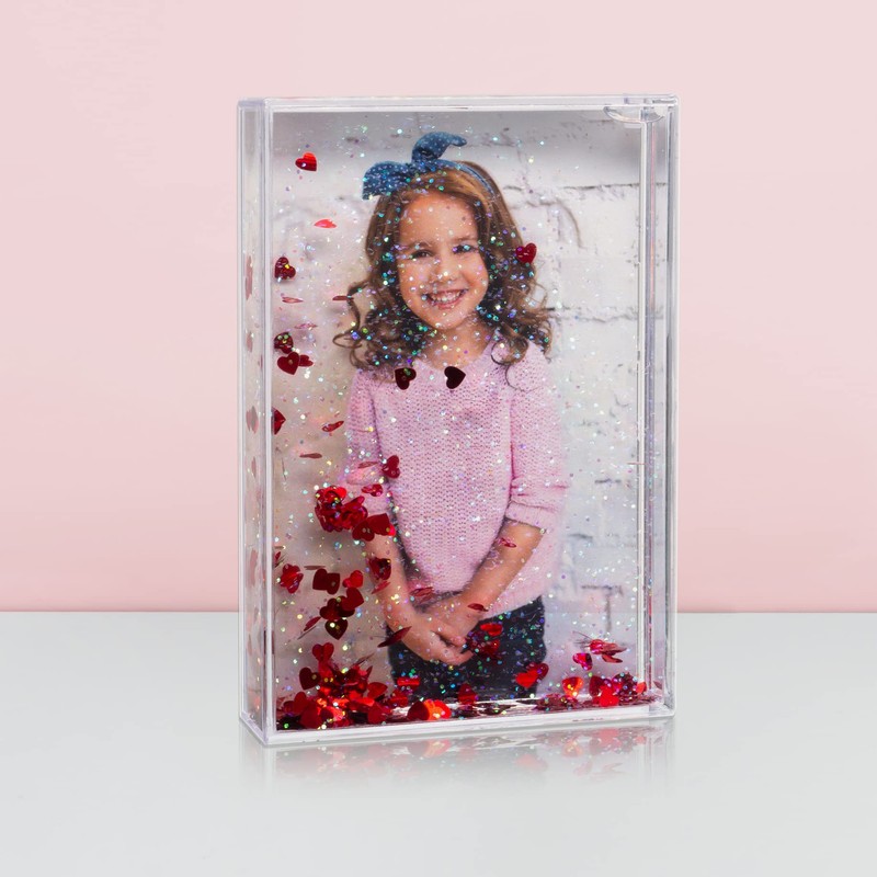 Neil Enterprises Inc. 4" x 6" Heart Glitter Photo Snow