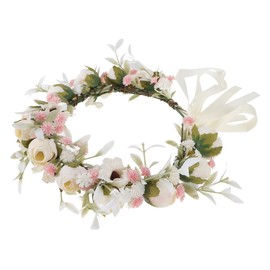 jojofuny Guirnalda Tocado De Novia Flores De La Boda Sombreros De Corona Diadema De Flores De Novia Tocado De Boda Tocado De Niña Flor De Hadas Maternidad Bohemia Tela Perder Aureola